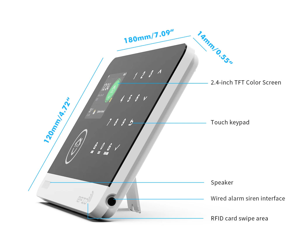 Smart Home Security Alarm System — WiFi & GSM, Touch Keypad, RFID & APP Control