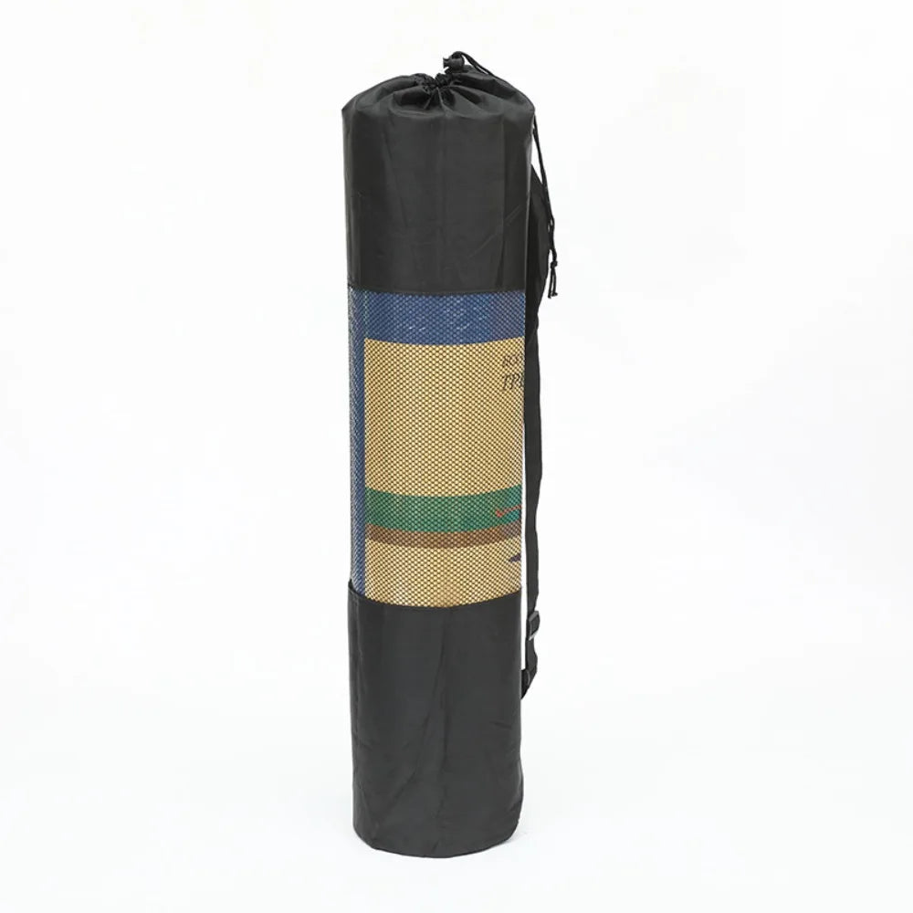 Yoga Mat Bag Portable Breathable Sports Bag with Adjustable Shoulder Straps Carry Mesh Storage Bag Fits Most Yoga Mats Black