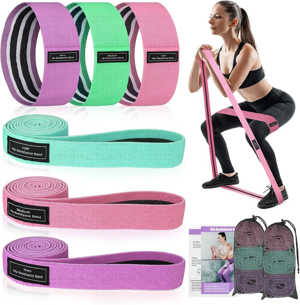 Resistance Bands for Working Out, Fabric Exercise Bands for Legs and Butt, Workout Bands for Women and Men for Yoga Starter Set