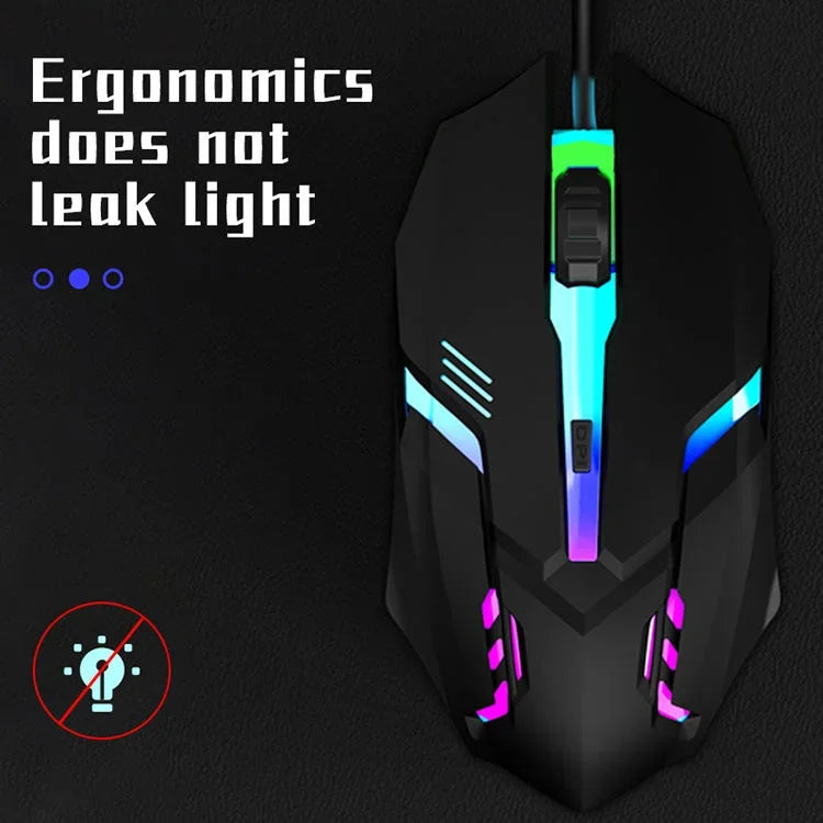Latest high-quality ergonomic gaming mouse, suitable for desktop and laptop computers, 4-button USB RGB backlit mouse
