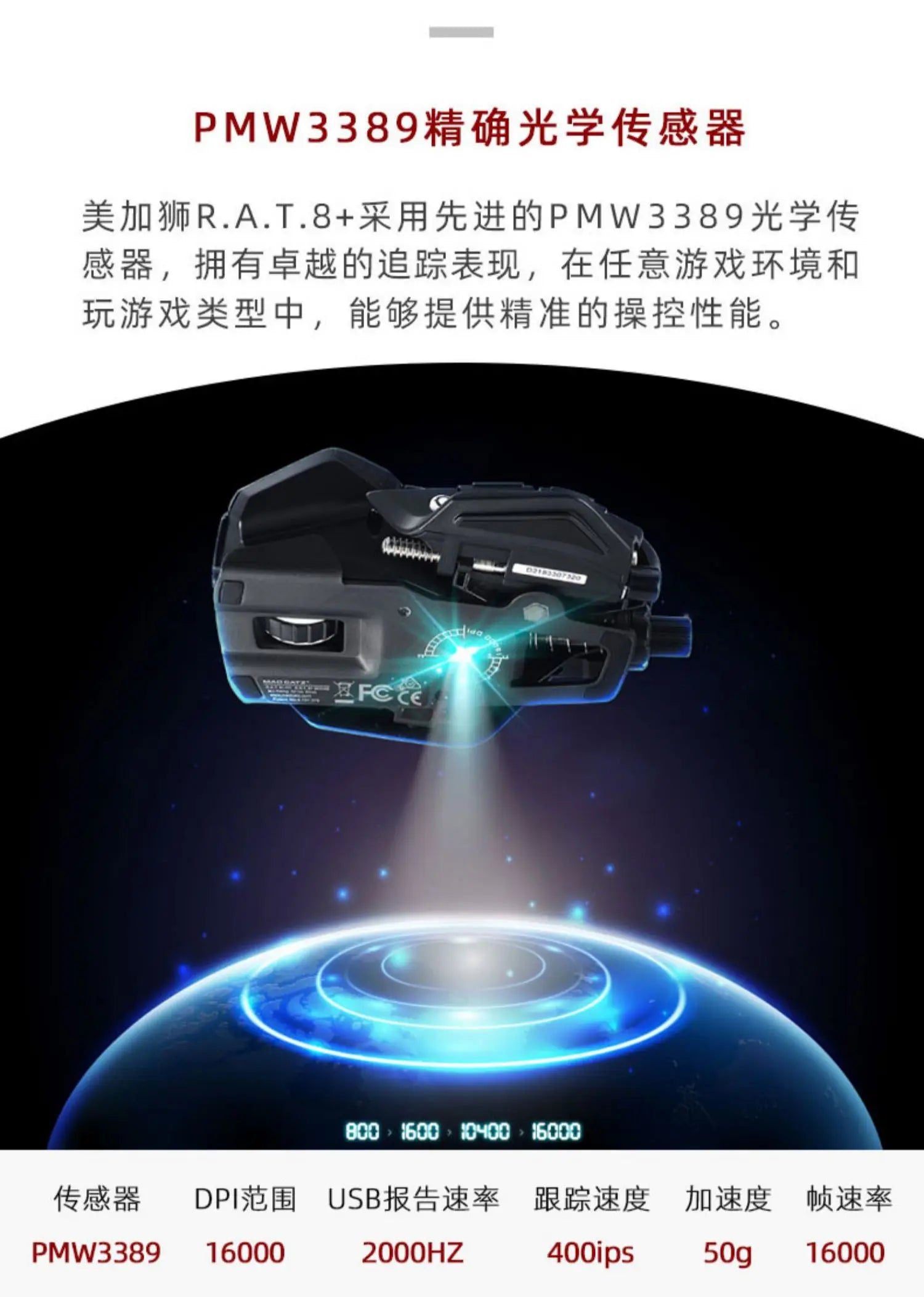 MADCATZ RAT8+ Wired Mechanical Mouse 11 Key Programming Button Mice Esports Gaming Mouse PMW3389 Custom Comfortable Gaming Mouse