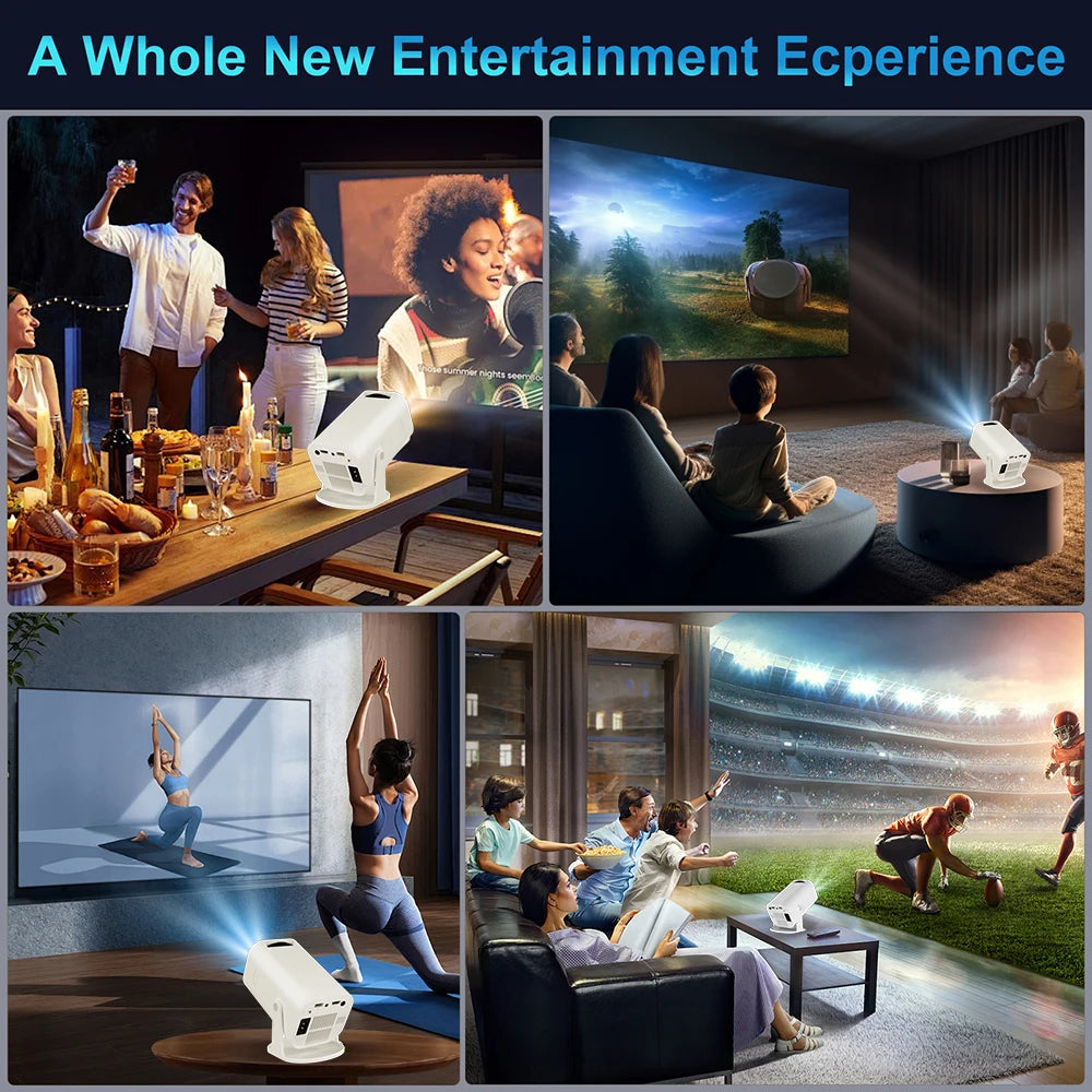 Salange P330 Mini Projetor Android 14 300 ANSI 4K 8K 1080P Wifi6 BT5.3 Home Cinema Portable Projector