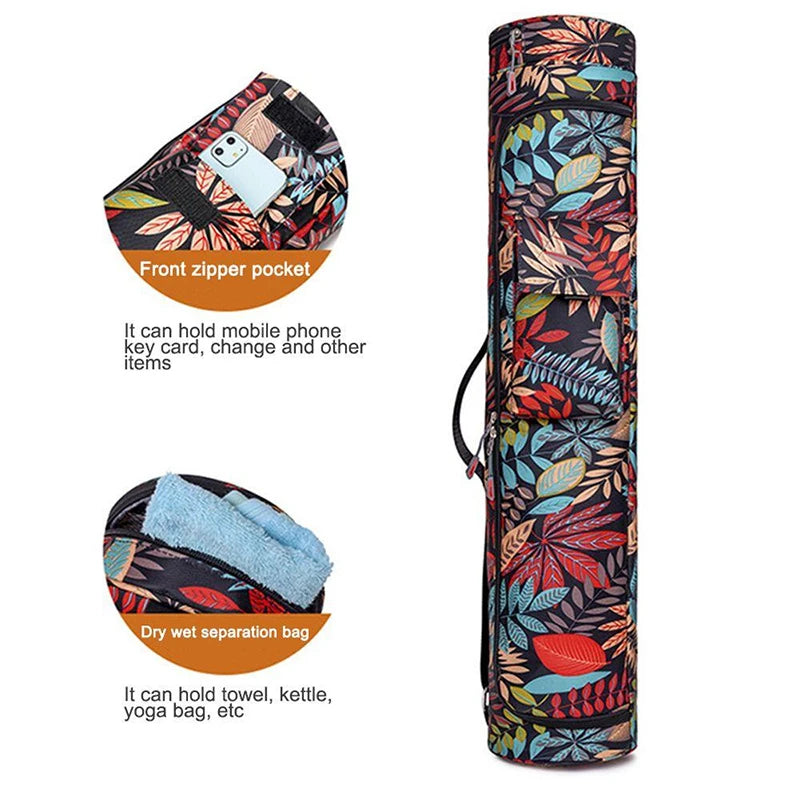 Yoga Bag Yoga Mat Bag Printed Men Women Sports Mat Bag Pilates Mat Backpack Fitness Dance Gym Mat Cover Sports Backpack