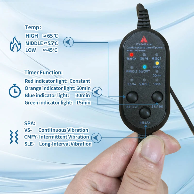 Electric Foot Massager with Heat & Vibration，For Recovery，Heat Therapy Relief Pain ，Sports Injuries,Joint Warmth, 3-Level Timer