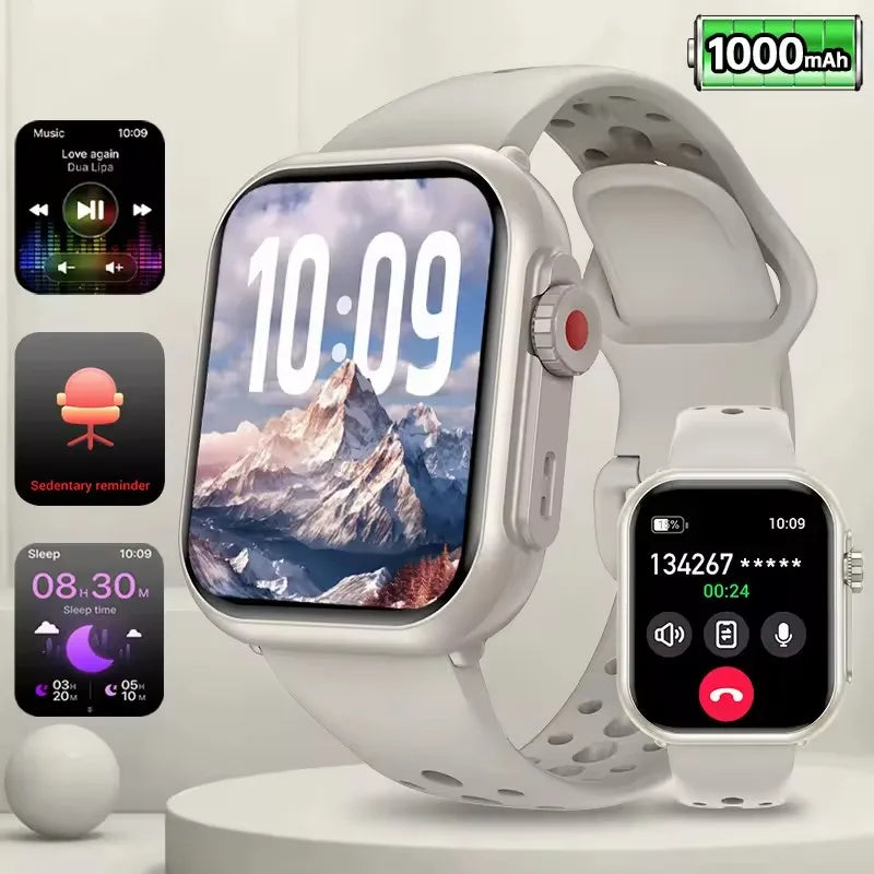 New Smart Watch Men Women 1.85-Inch HD AMOLED Full Touch Screen IP68 Waterproof Bluetooth Call SmartWatch Men For Android IOS