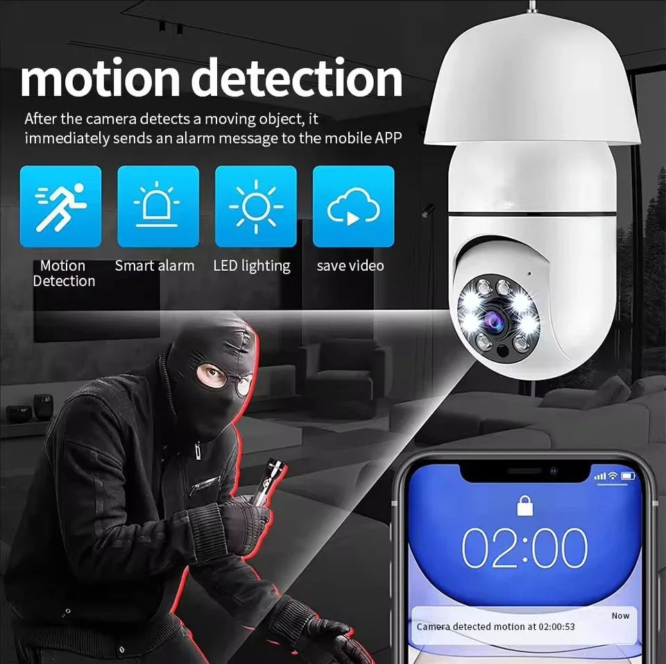 Smart Home 2.4G E27 Bulb Wifi Surveillance Camera HD Night Security Video Surveillance Supprt Two Way Audio Mobile Motion