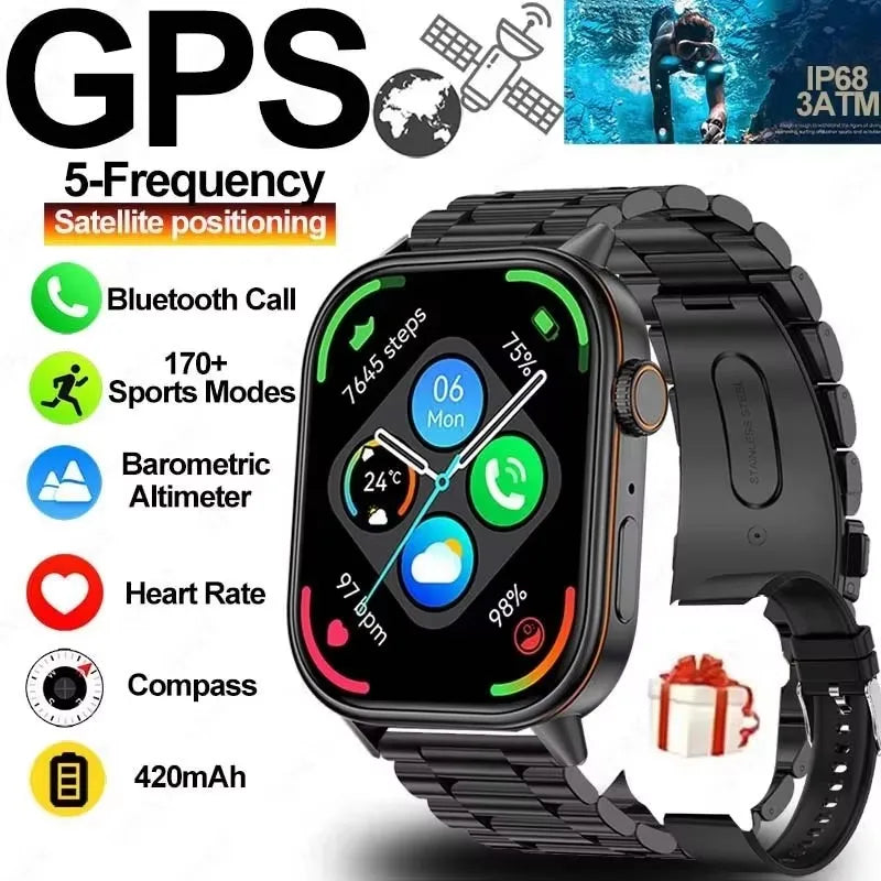 New smart watch for men and women HD AMOLED screen Heart Rate Bluetooth Call GPS tracking IP67 waterproof sports smart watch