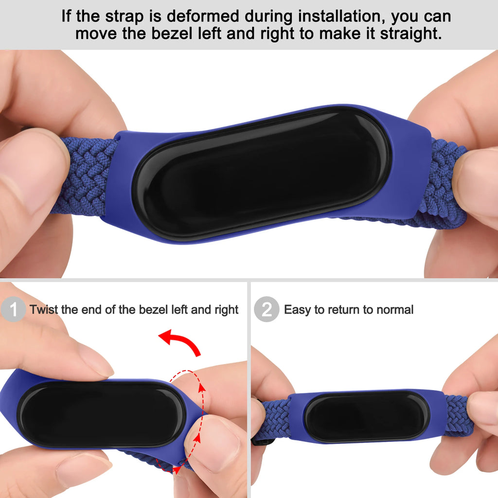 Braided Watch Strap For Xiaomi Mi Band 7 6 5 4 3 Band Elastic Adjustable Wristband For Amazfit Band 5 Strap Replacement Bracelet