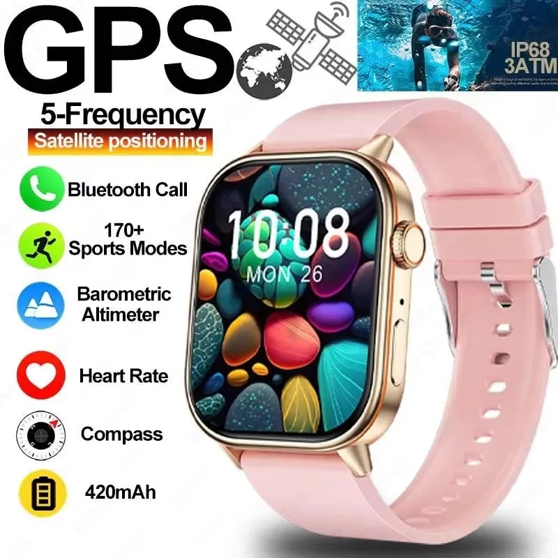 New smart watch for men and women HD AMOLED screen Heart Rate Bluetooth Call GPS tracking IP67 waterproof sports smart watch