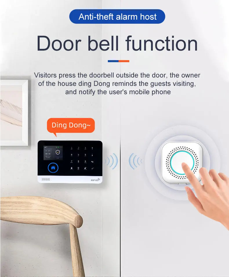 Smart Solar-Powered Home Alarm System — Tuya WiFi GSM, PIR & Door Sensors, Alexa Compatible
