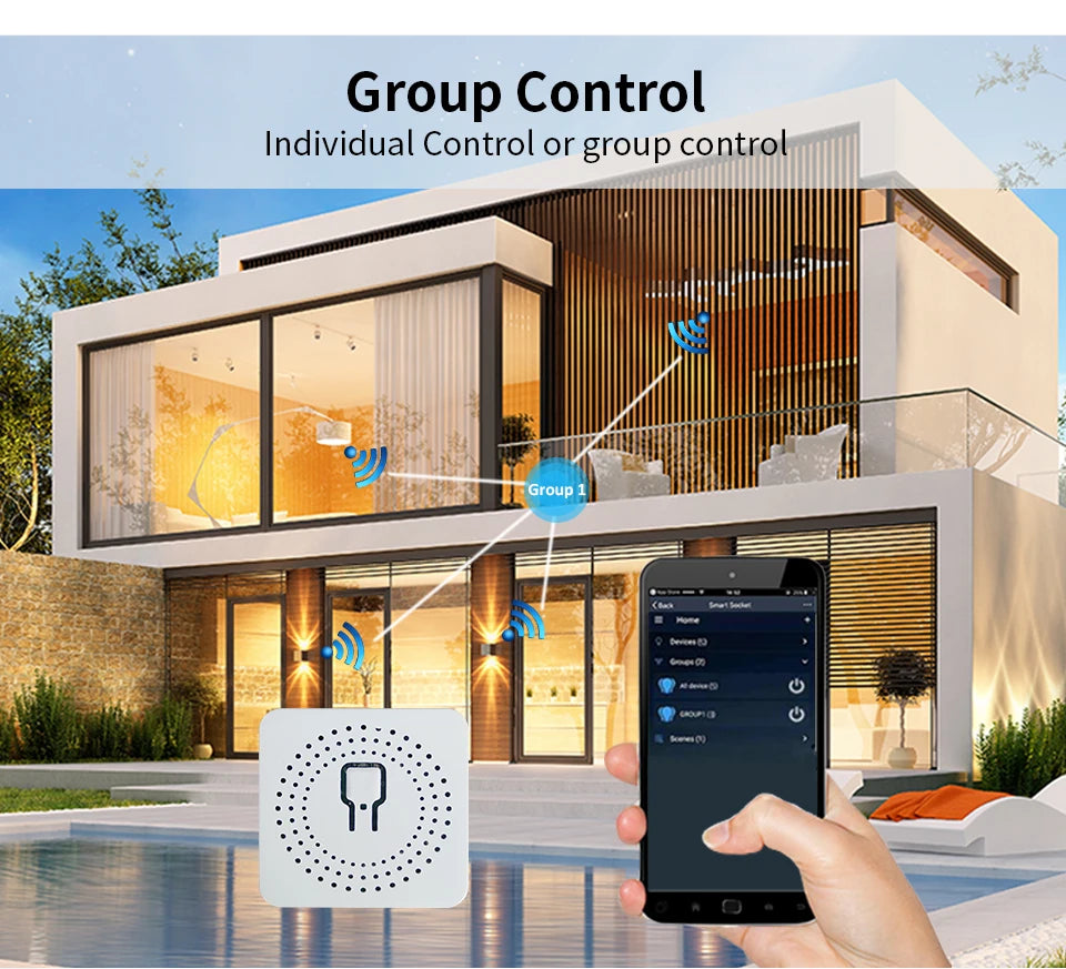 Smart Mini WiFi Switch — Voice & APP Control, 16A, Flame-Retardant, Easy Install