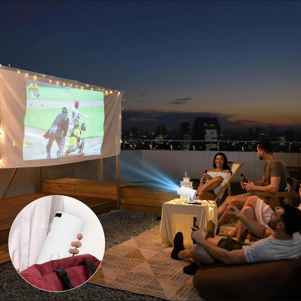 XFY Mini HY300 Projector with 5G WIFI and Bluetooth 4K 1080P Support Portable Projector 180° Rotatable Auto Keystone Projector