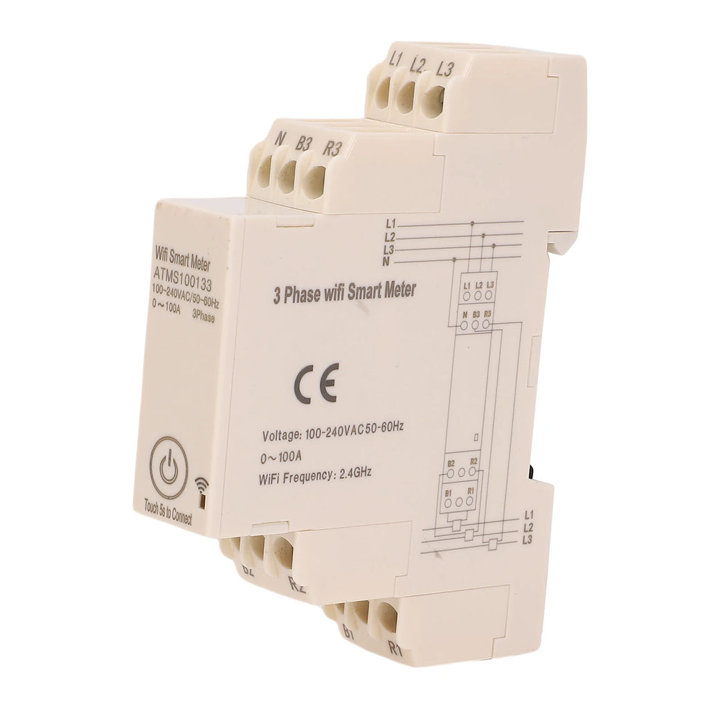 Smart 3-Phase Energy Meter — Remote APP Control, Real-Time Monitoring, 3 Current Sensors
