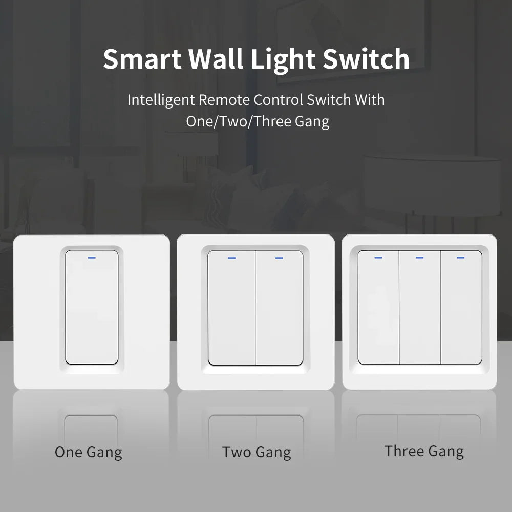 Smart Home  Homekit Smart WiFi Push Button Wall Switches 1/2/3Gang LED Room Lights for iphones Works with Siri Voice