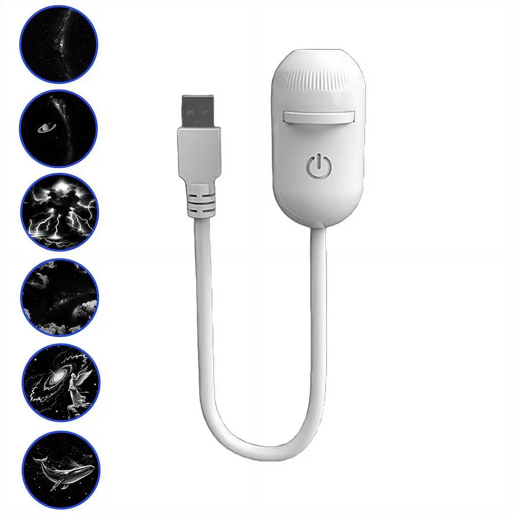 Mini 2-in-1 Galaxy Star Projection Night Light Energy Saving USB LED Starry Sky Lamp Romantic Mood Lighting Home Bedroom Decor