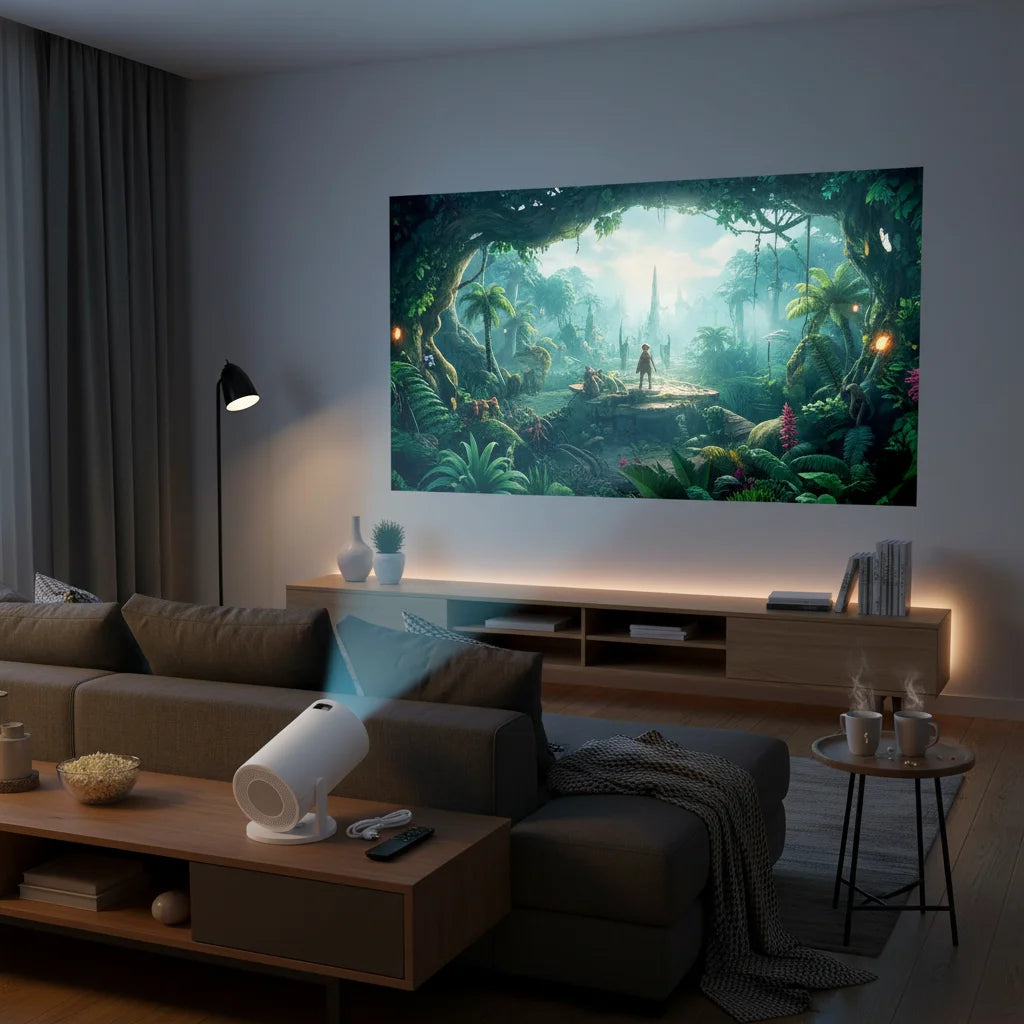 Portable Projector Projector Home Theater Movie Video Projector Multi Ports Low Noise 240° Rotation Small WiFi Video Projector