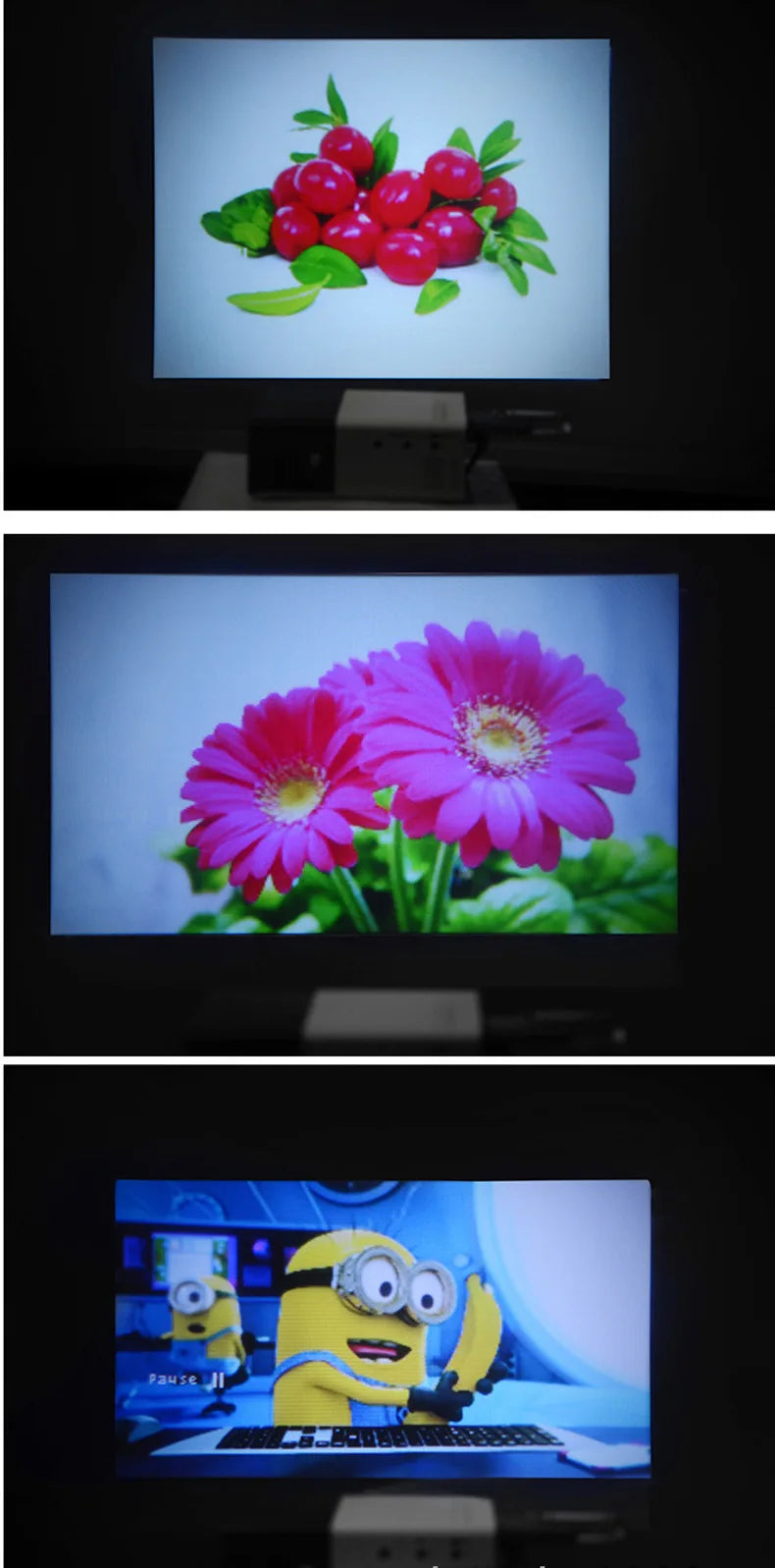 Portable mini projector, supports wired screen mirroring, support full HD 1080p, outdoor and indoor use, easily portable.
