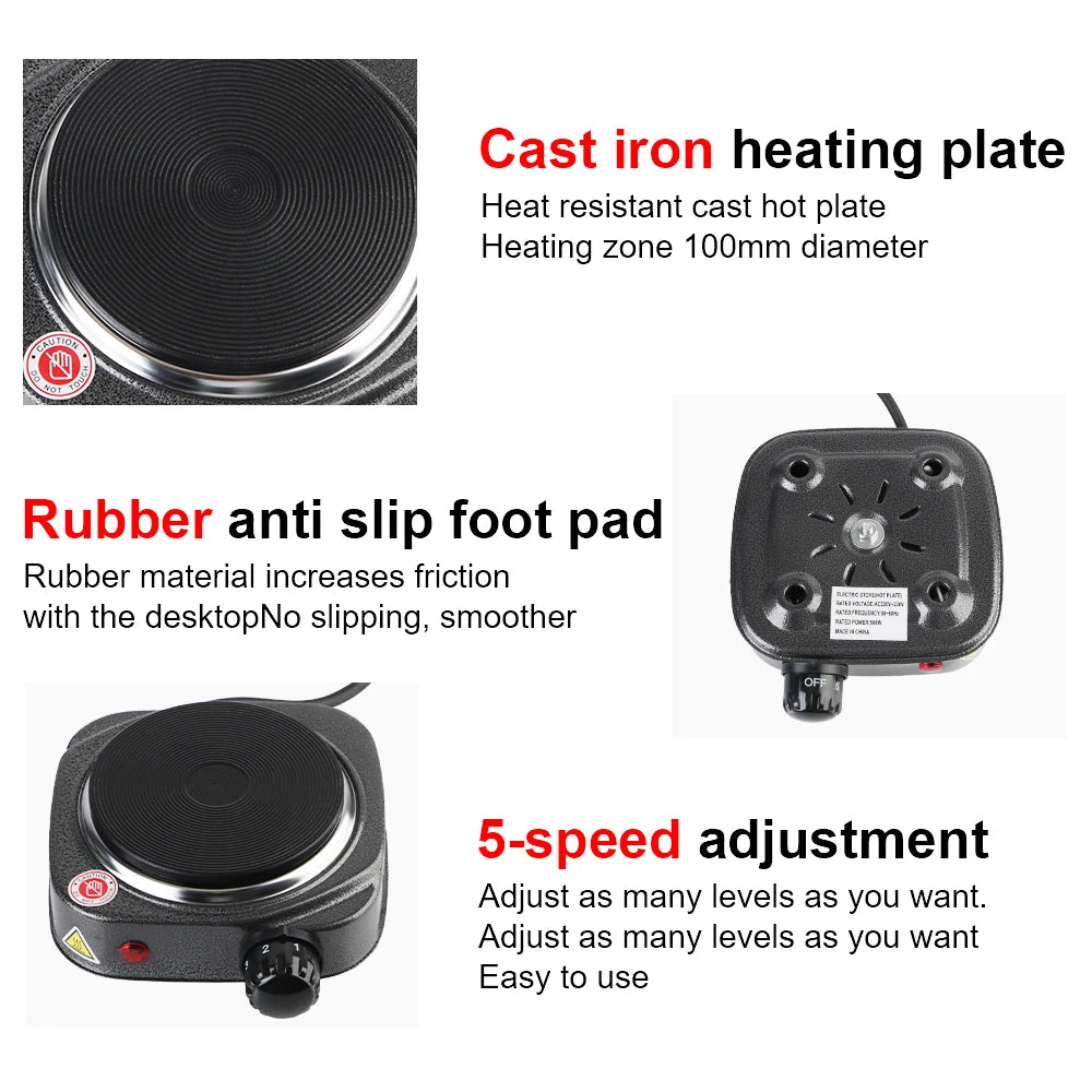 Kitchen Tools Hot Cooker Plate Mini Electric Heater Stove Milk Water Coffee Heating Furnace 500W 220V Multifunctional Appliance