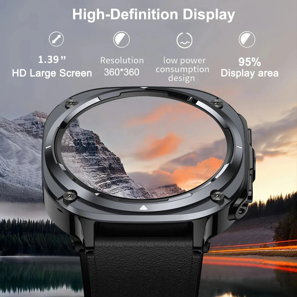 Smart Watch, Bluetooth Calling, Message Reminder, Stainless Steel Strap, Flashlight Function, Compatible with IPhone/Android