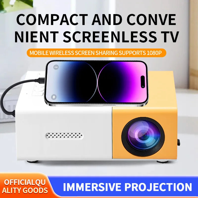 2026 Mini Home Theater Projector, Portable Video Projector,Supports Mobile Phone Projection, Suitable for TV Stick/USB/Laptop