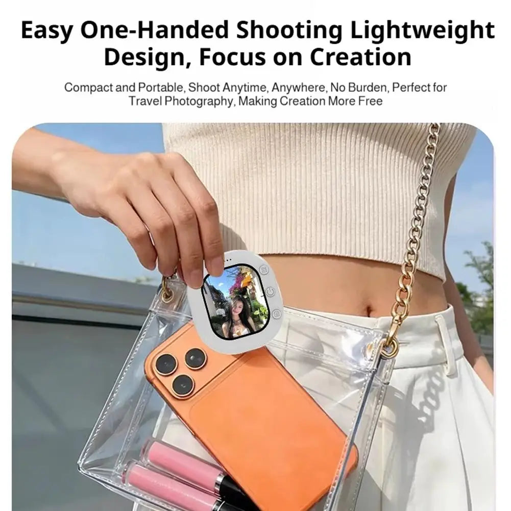1/2PCS Mini Wireless Magnetic Phone Screen Projector Mobile Phone Rear Camera Selfie Video Camera for Vlog Live Selfie Screen