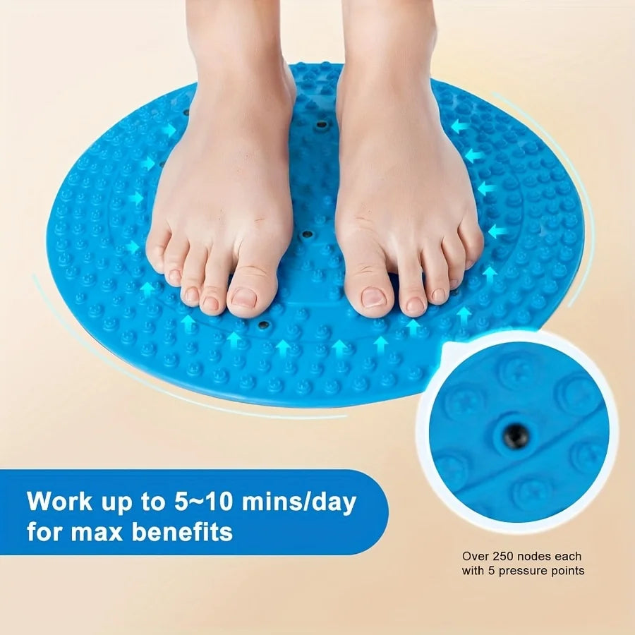 Foot Massager Mat, Manual Massage Tool with Magnetic Therapy Acupressure Disc for Feet Relaxation, Foot Relieve Stress Treatment