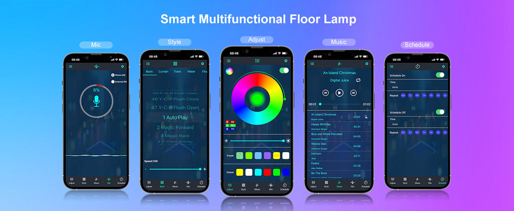 Smart RGB Floor Lamp — Music Sync, APP Control, Corner Standing Lamp for Living Room